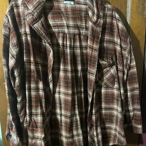 Maurices Brown Plaid Button-Down Shirt